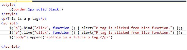 http://csharpcorner.mindcrackerinc.netdna-cdn.com/article/difference-between-live-and-bind-function-in-jquery/Images/Script.jpg