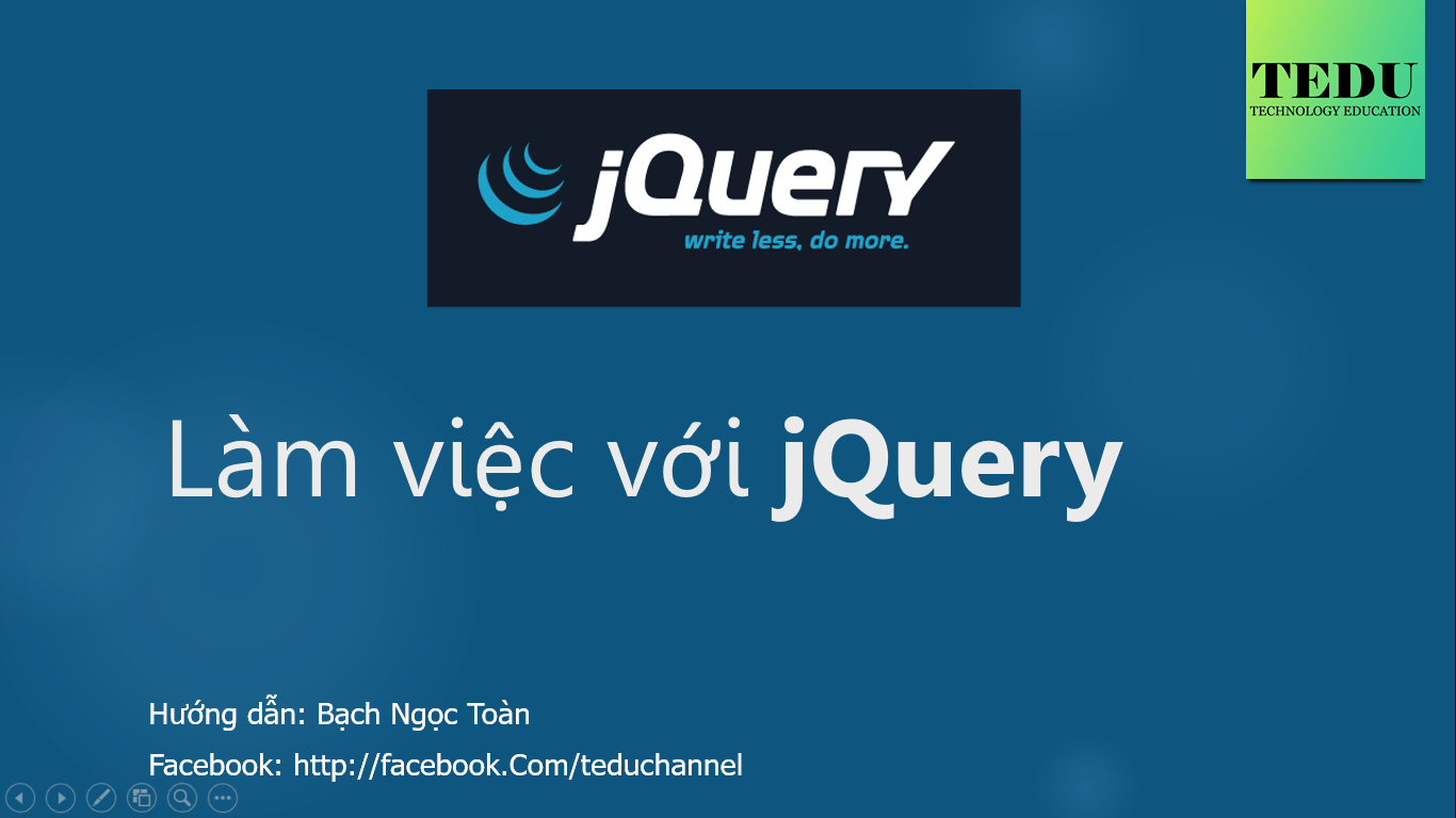 Khóa học làm việc với jQuery