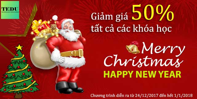TEDU siêu giảm giá các khóa học chào đón Noel và năm mới 2018
