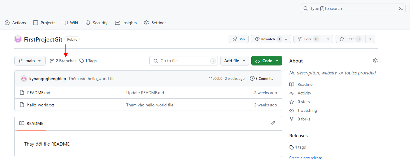 Bài 6. Làm việc với branch trên GitHub - TEDUCO Labs