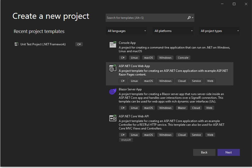 Create an Web App with ASP.NET Core
